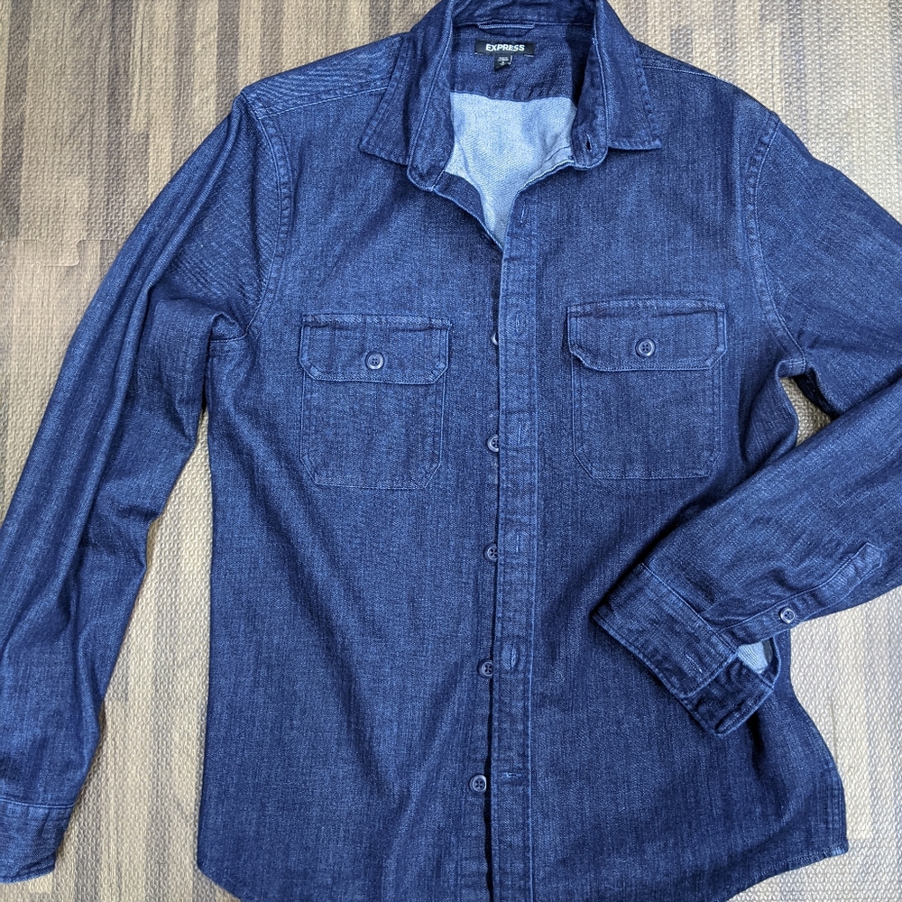 Men's Express Denim work or utility shirt size small